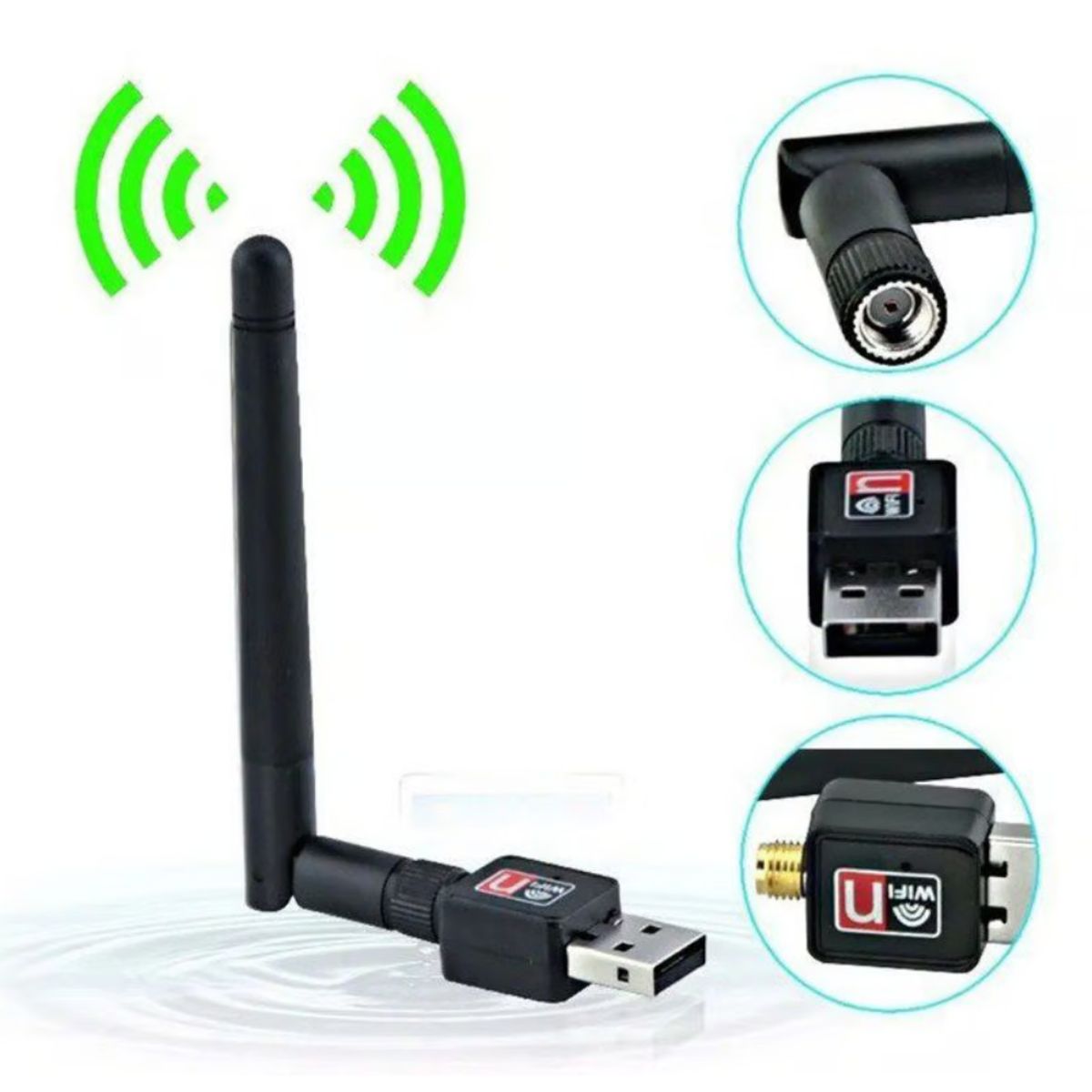 GENERICO - Antena Wifi Lan Mini Usb 1200mbps 2.0 Wireless Negro