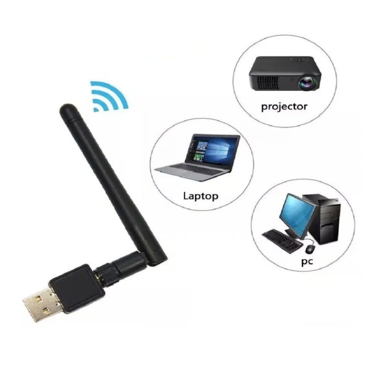GENERICO - Antena Wifi Lan Mini Usb 1200mbps 2.0 Wireless Negro