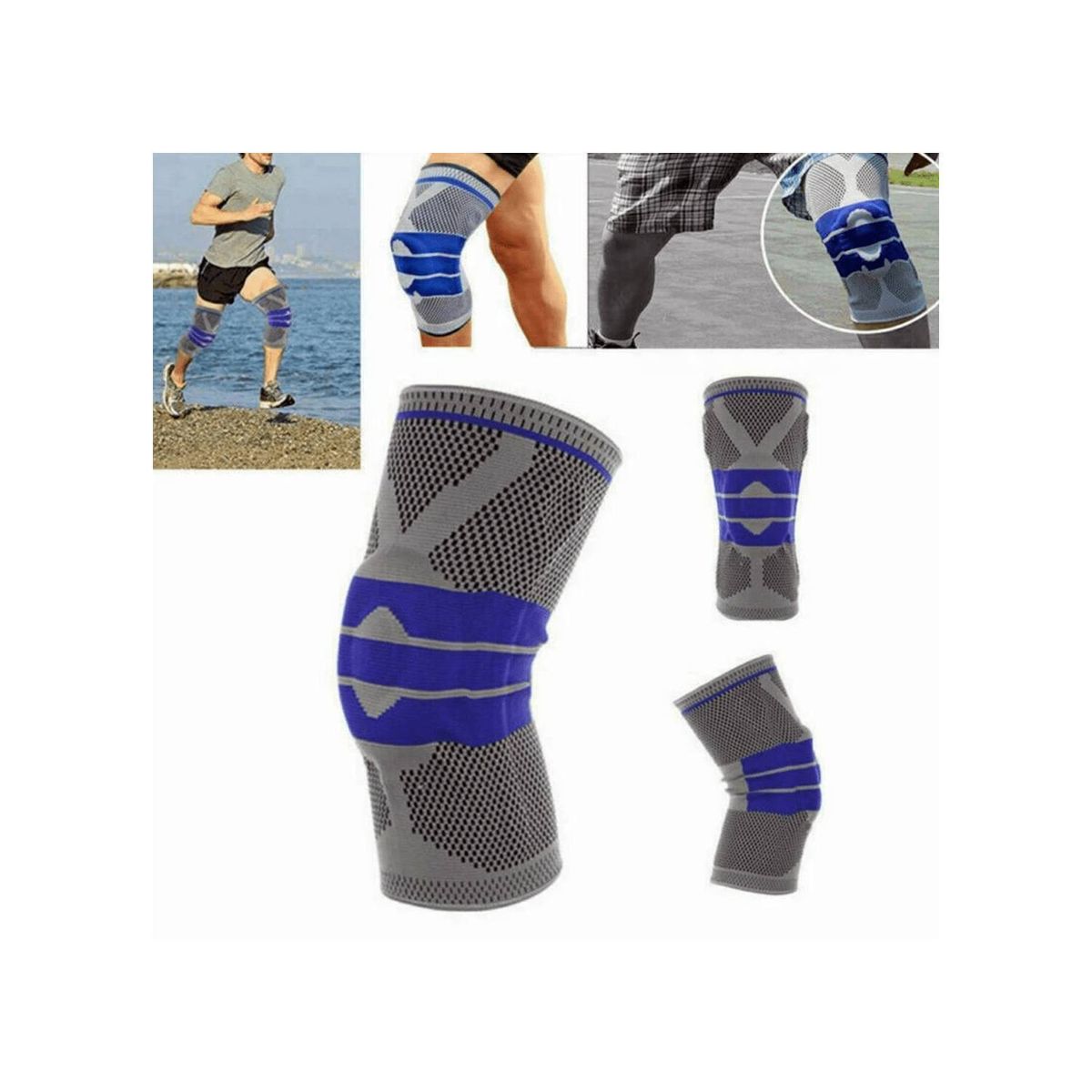 GENERICO - Rodillera Deportiva Elástica de Compresión Ajustable Velcro