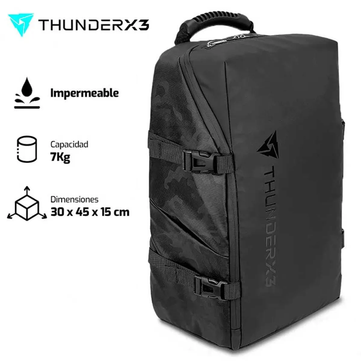 THUNDERX3 - Mochila ThunderX3 B15 15.6" 7 kg Impermeable Resistente Camuflaje
