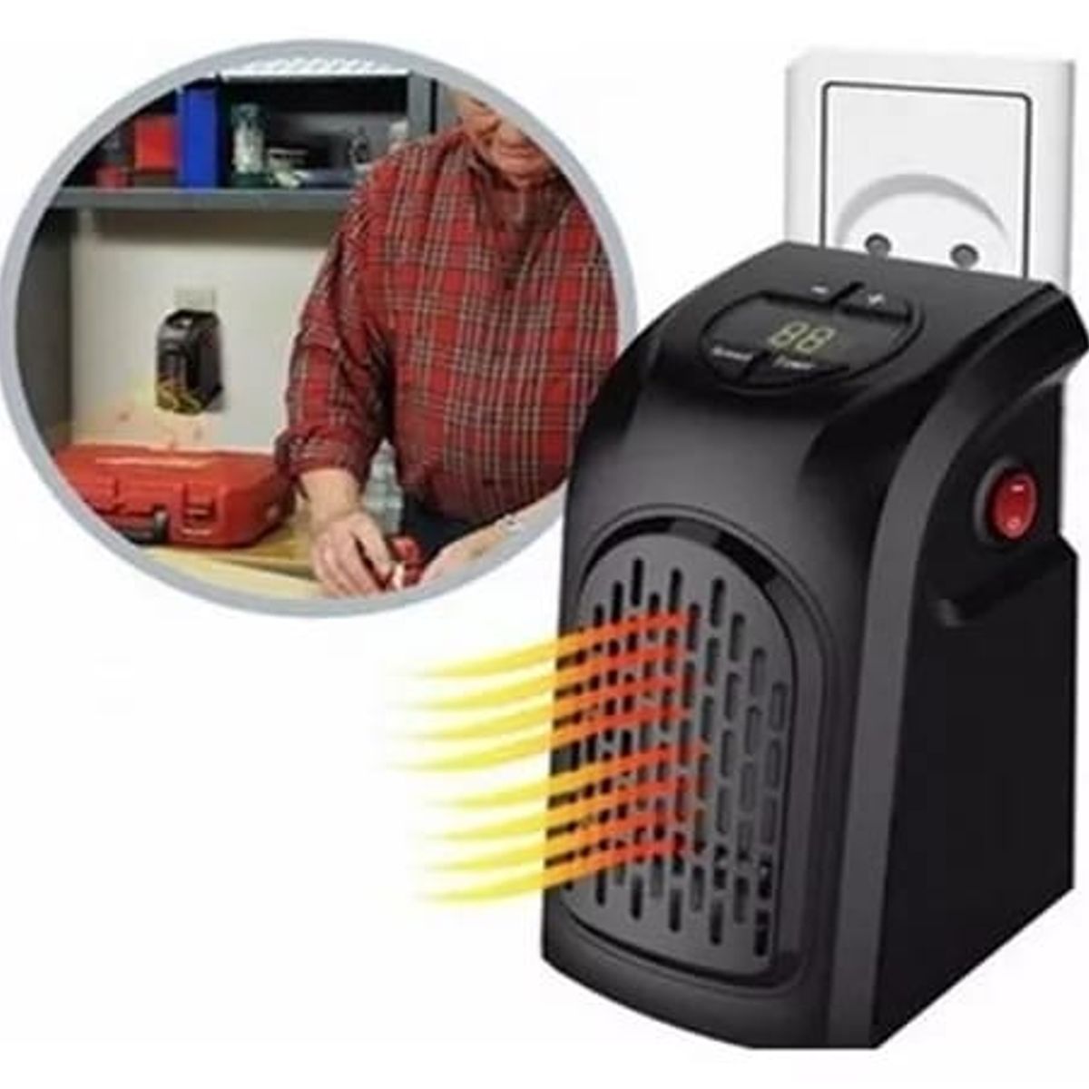 OEM - Mini Calefactor 400W Con Control Regula Hasta 32ºC Oficina Calentador