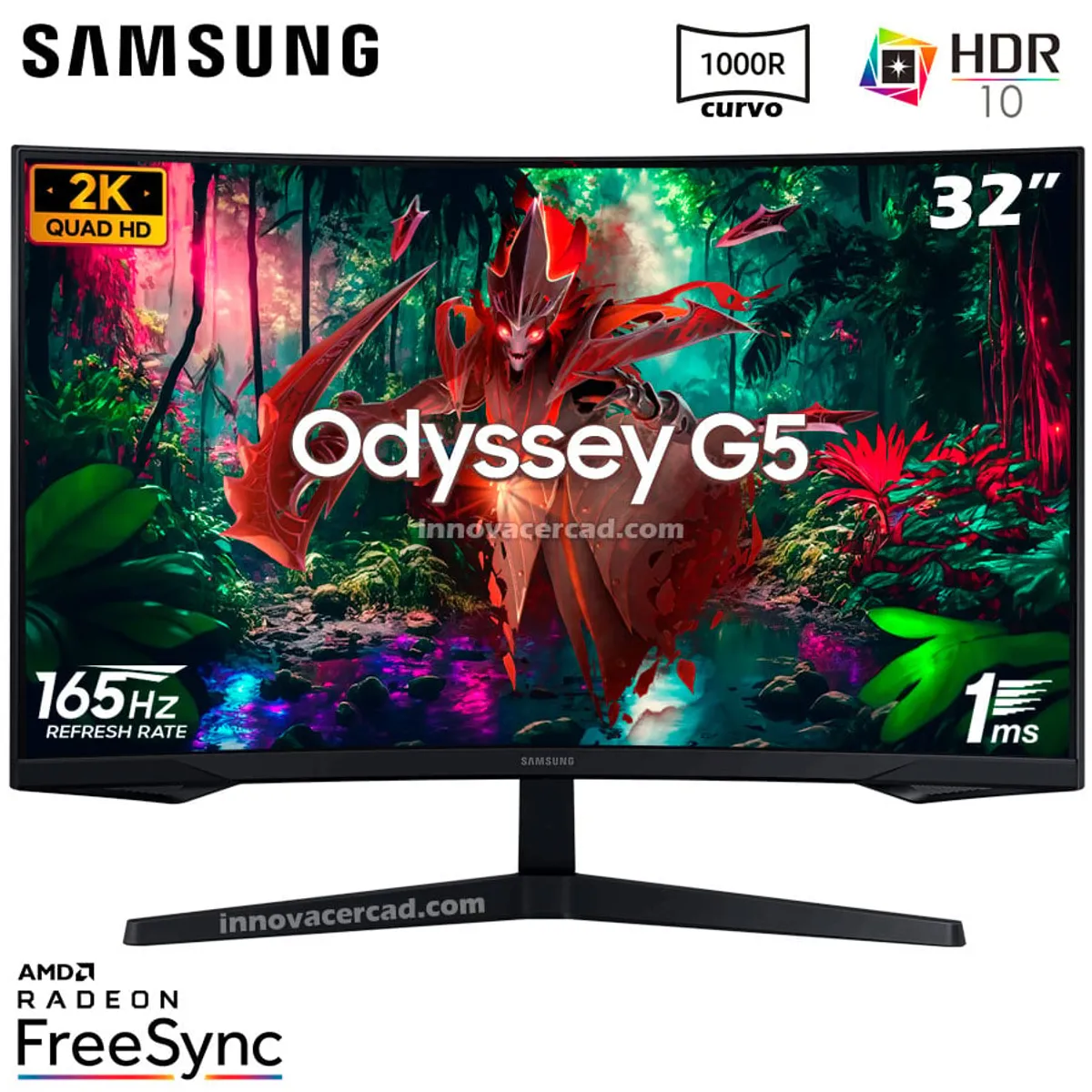 SAMSUNG - Monitor Samsung Odyssey G5 LS32CG552ELXPE 32 QHD 2K 165Hz 1Ms HDR.