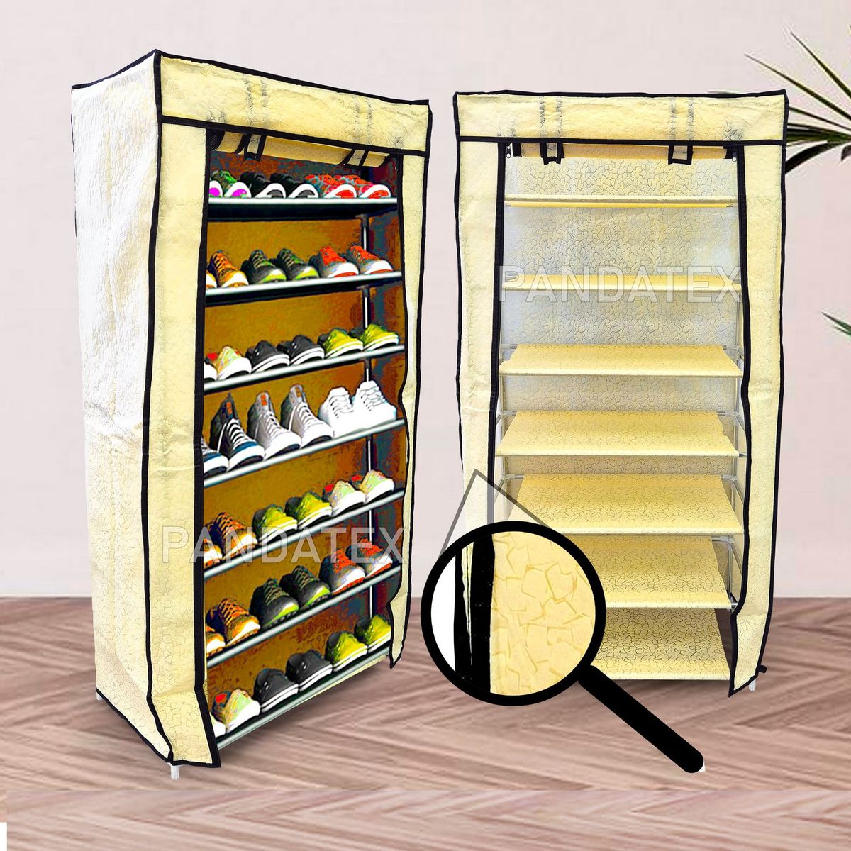 S/M - ZAPATERA ORGANIZADOR DE ZAPATOS 7 NIVELES BEIGE