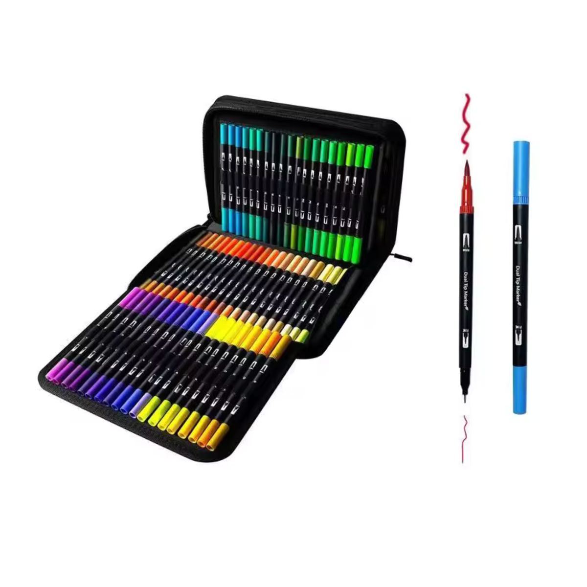 OEM - Plumones Dual Brush Punta Pincel y Punta Fina