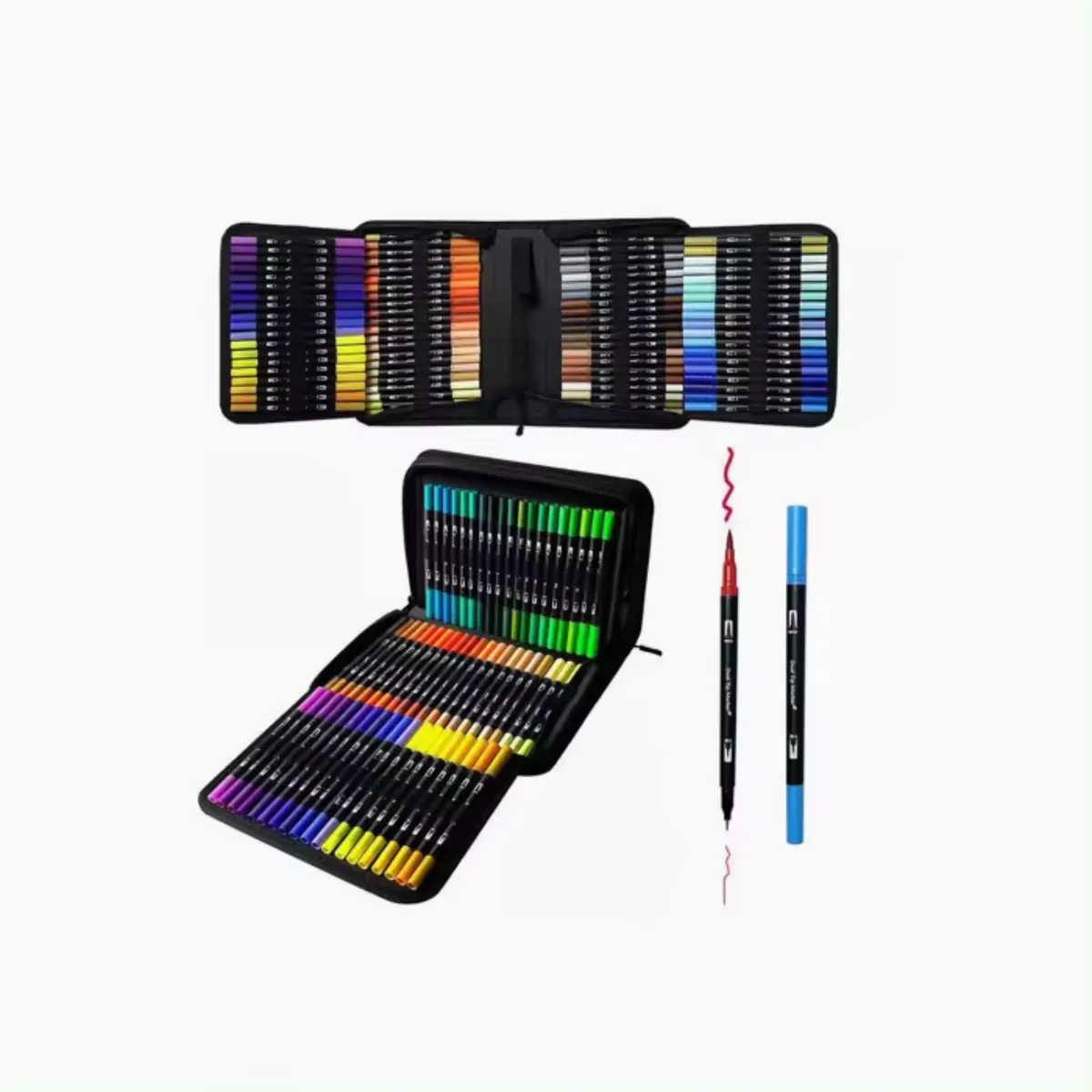 OEM - Plumones Dual Brush 120 Piezas Punta Pincel y Punta Fina