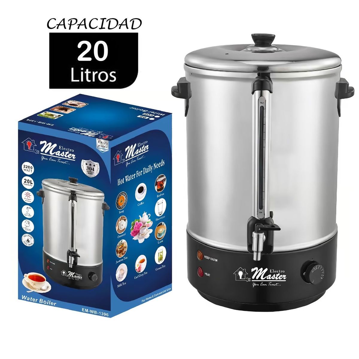GENERICO - Termohervidor Marca Electromaster 20 Lts EM-WB-1396