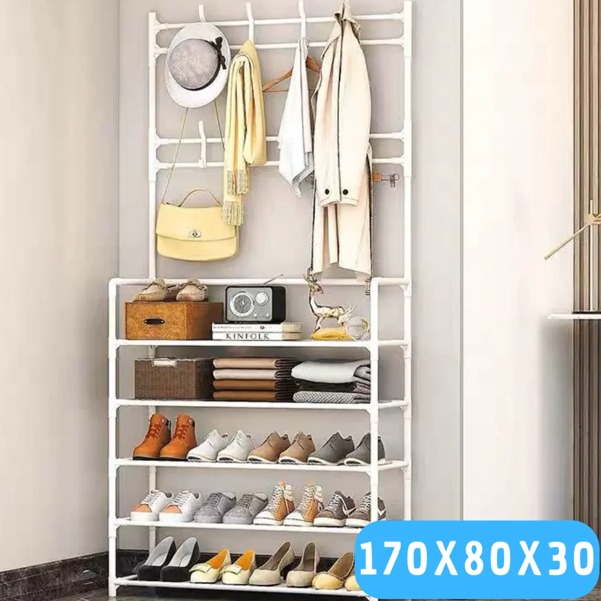 OEM - Zapatera Organizador de Ropa Calzado Zapatos de 5 Niveles Multiusos Blanco