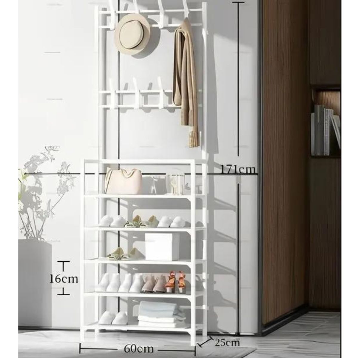 OEM - Zapatera Organizador de Ropa Calzado Zapatos de 5 Niveles Multiusos Blanco