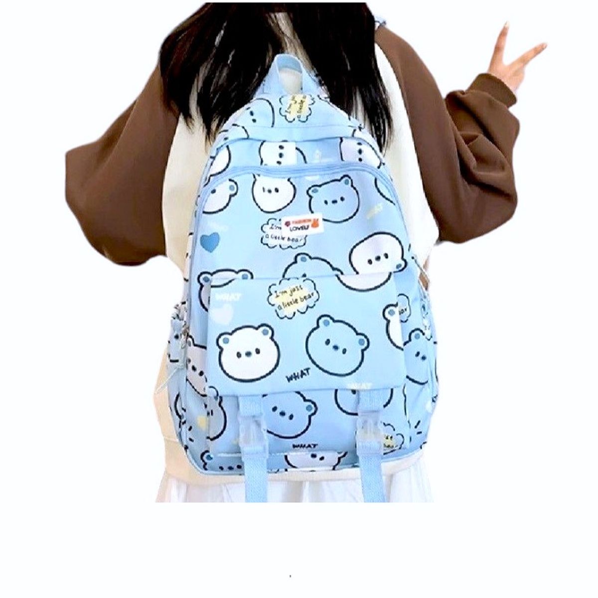 GENERICO - Mochila Kawaii porta laptop diseño Ositos