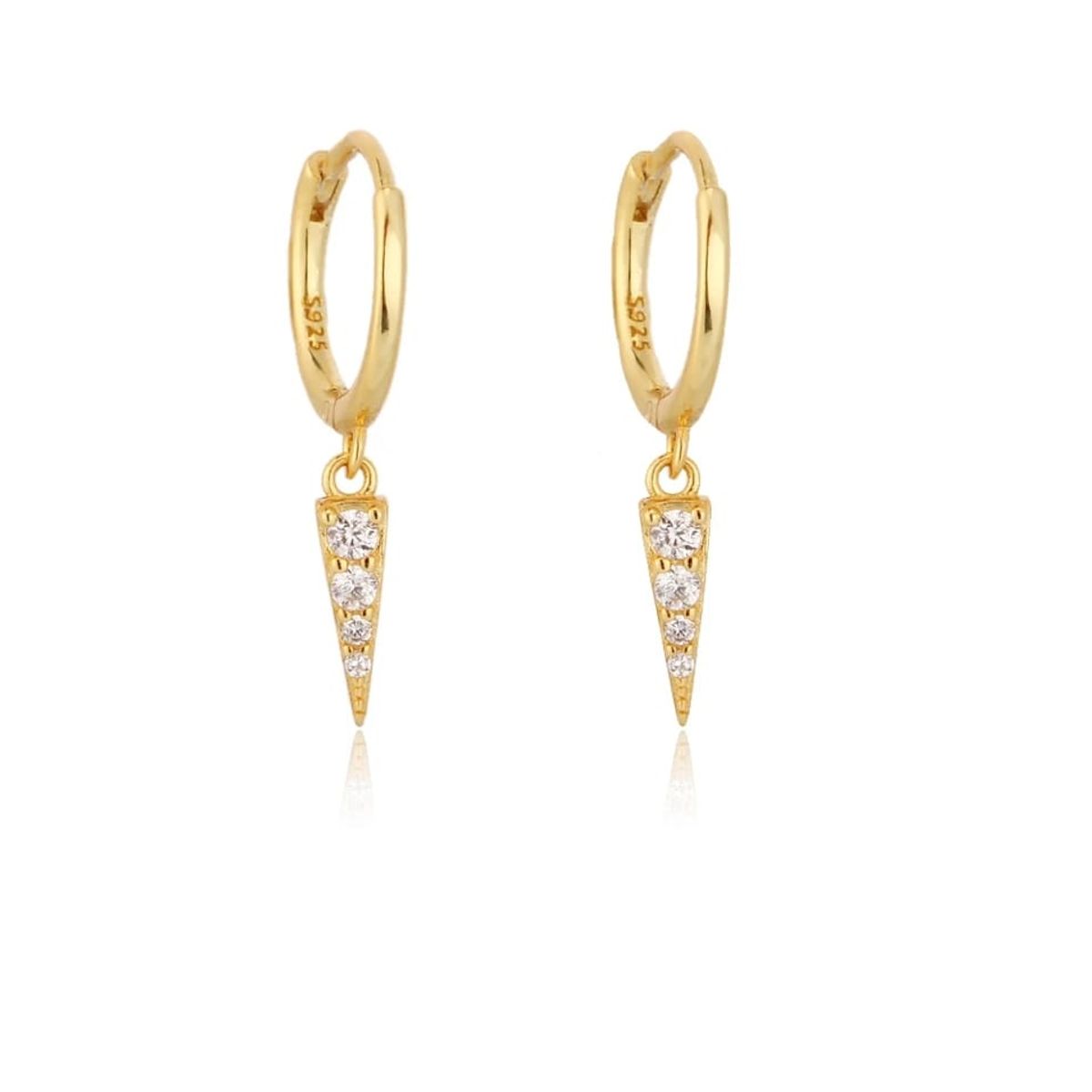 AFRODITA - Aretes de Plata 925 Bañado en Oro 18k Modelo Huggies Stewart
