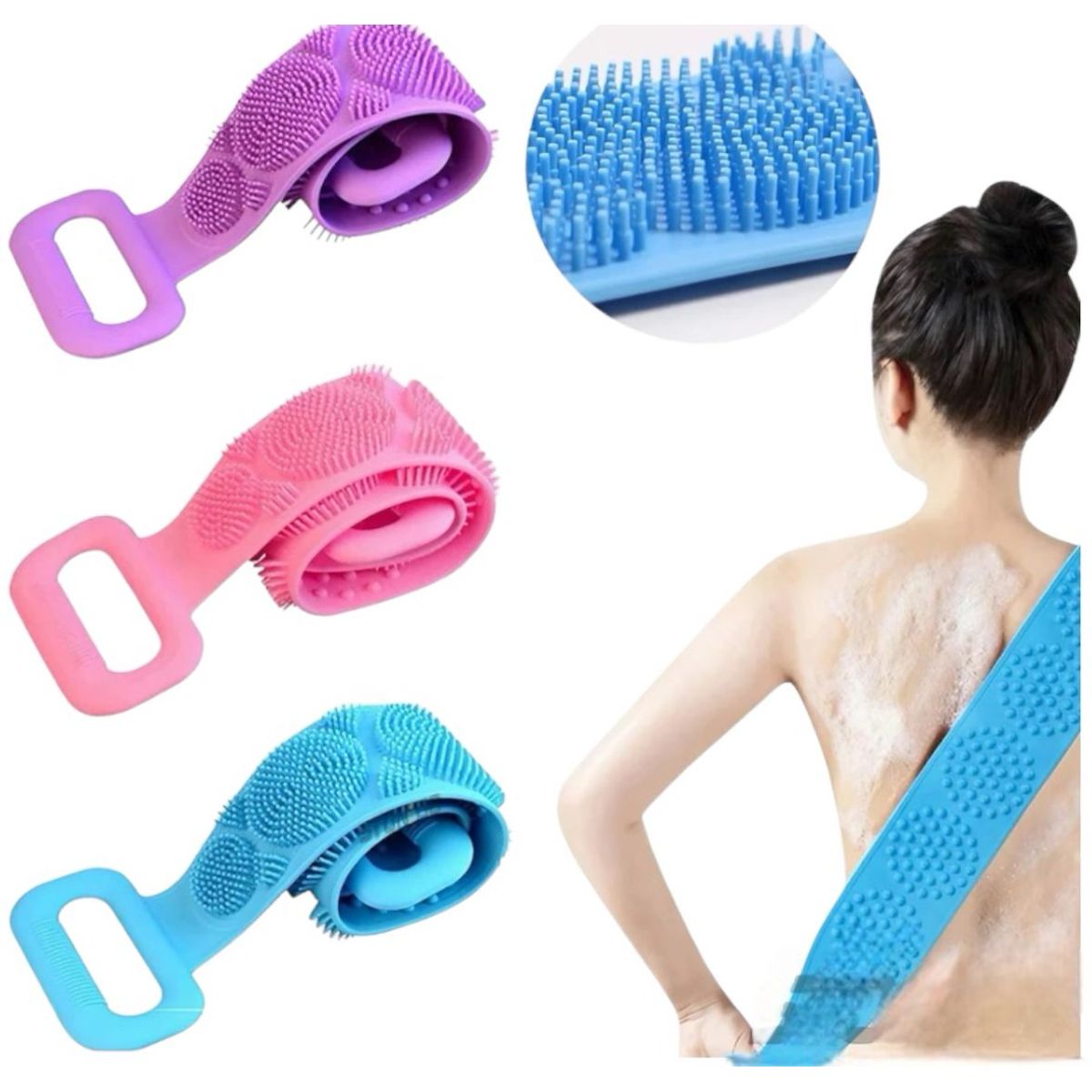 GENERICO - CEPILLO MASAJEADOR CORPORAL DE SILICONA PARA BAÑO O DUCHA