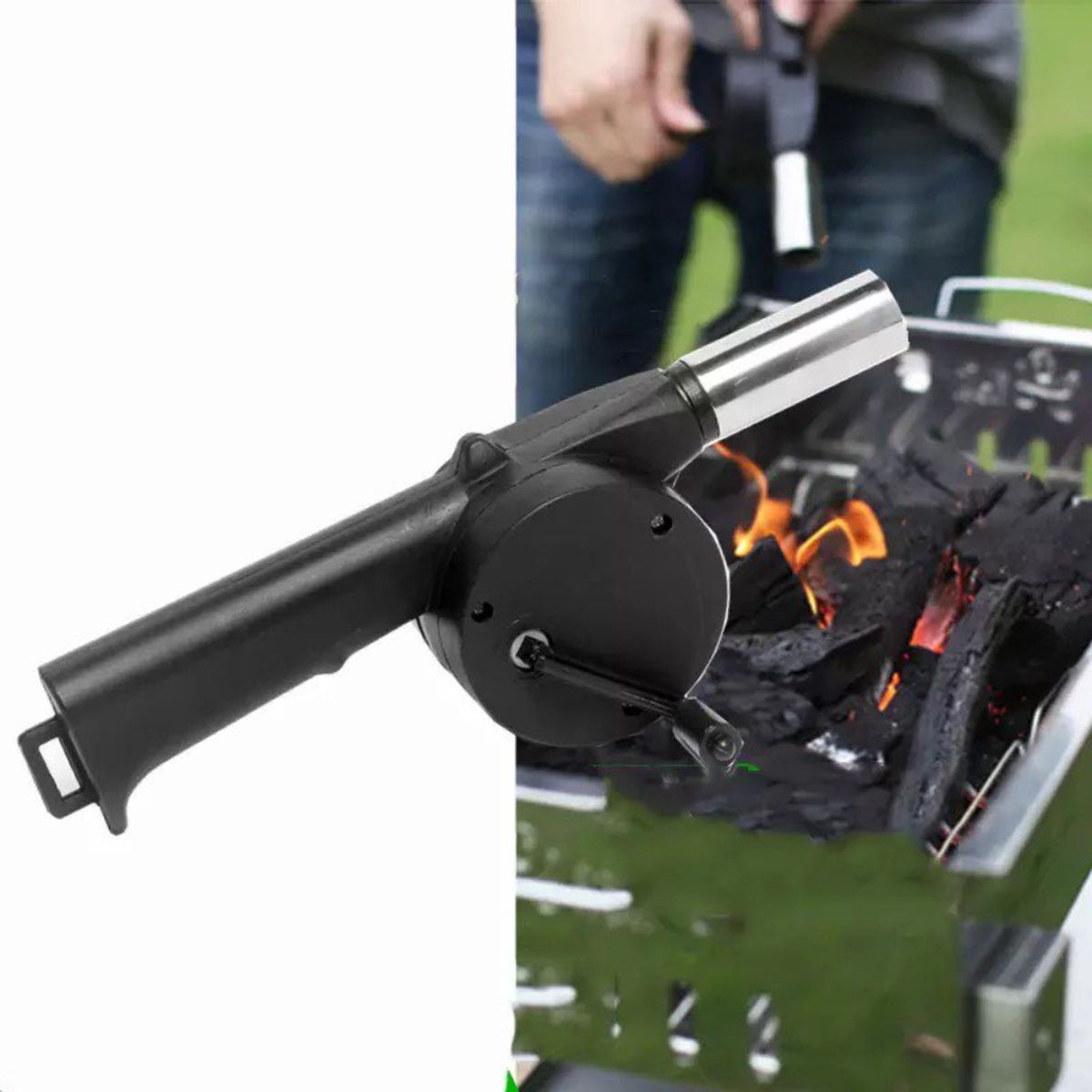 GENERICO - Soplador Encendedor de Parrilla a Carbón Ventilador