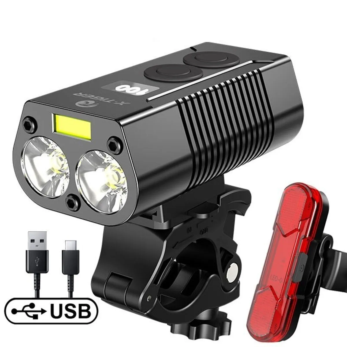 OEM - Set Luces Ciclismo X-TIGER QD1001 1800 Lúmenes
