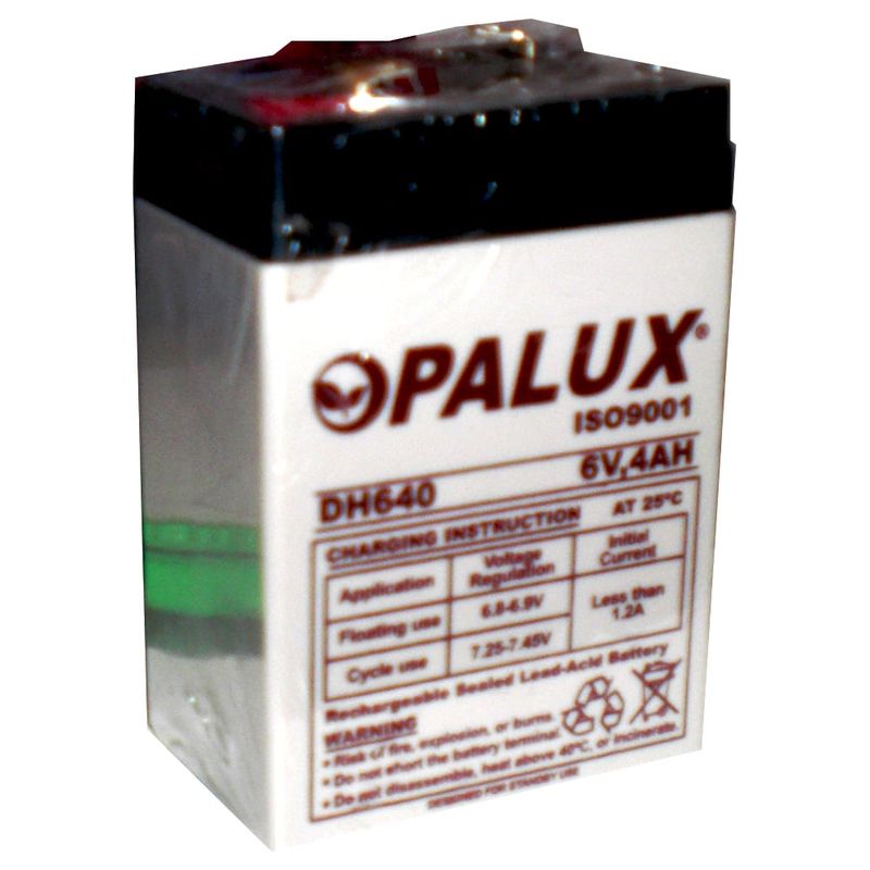 OPALUX - Batería Seca Recargable 6 Voltios 4 Ah OPALUX DH-640