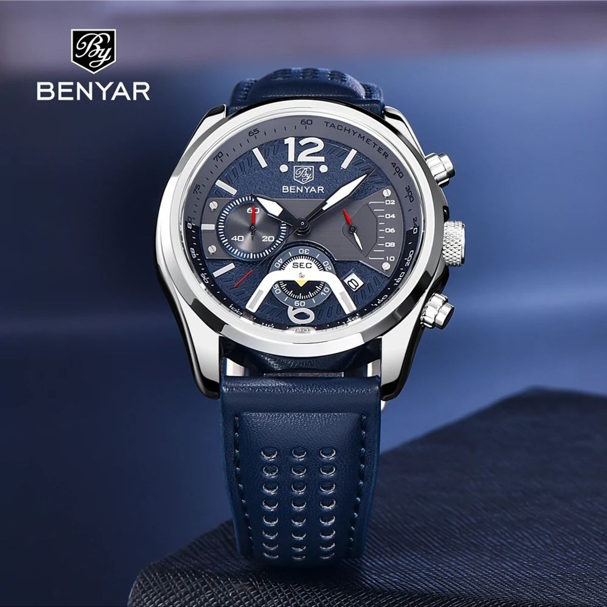 BENYAR - Reloj Hombre BENYAR 5171 Cronografos Correa Cuero