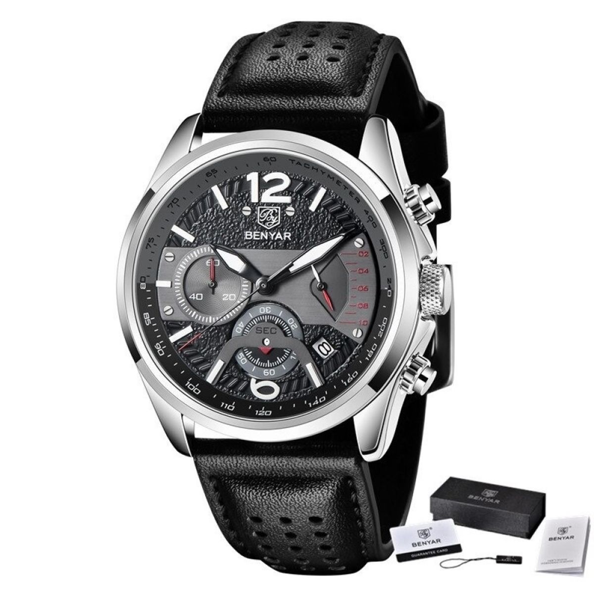 BENYAR - Reloj Hombre BENYAR 5171 Cronografos Correa Cuero
