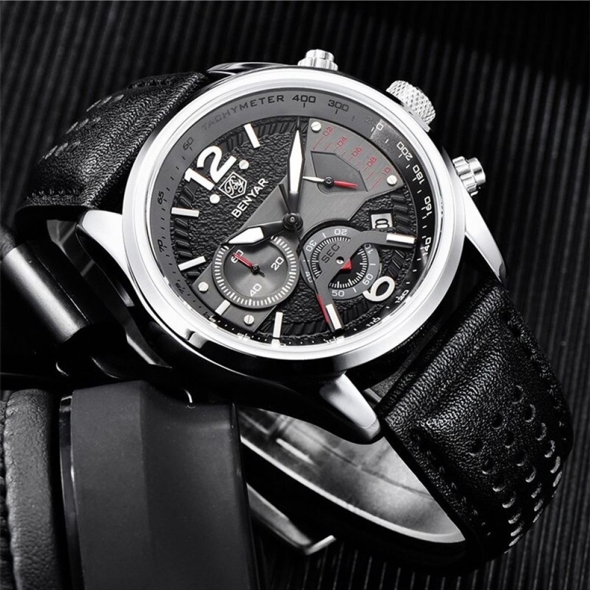 BENYAR - Reloj Hombre BENYAR 5171 Cronografos Correa Cuero