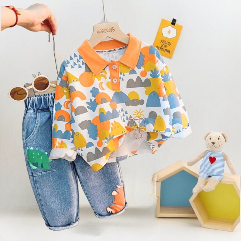 GENERICO - ROPA PARA NIÑO BEBÉ DINOSAURIO-  2 PIEZAS