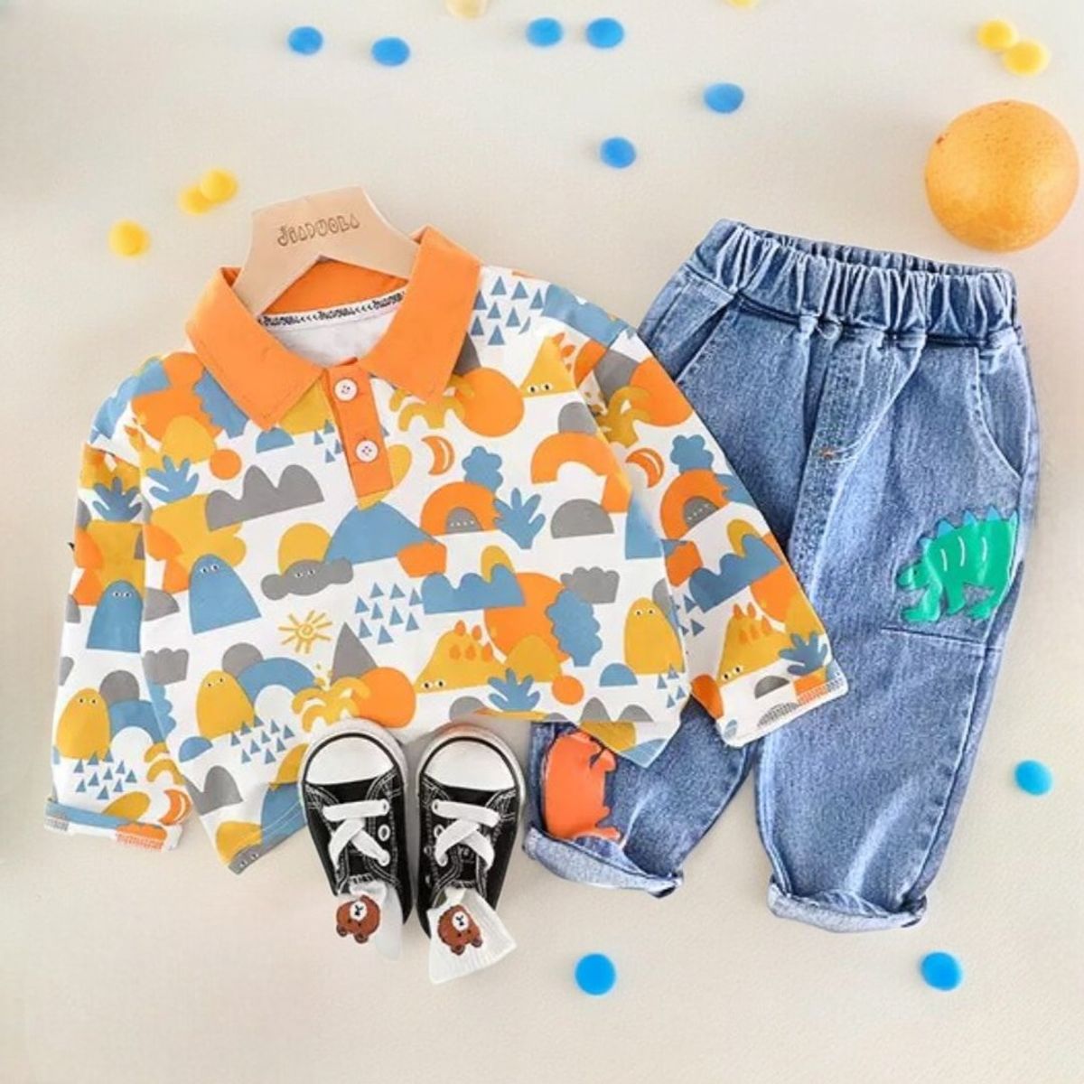 GENERICO - ROPA PARA NIÑO BEBÉ DINOSAURIO-  2 PIEZAS