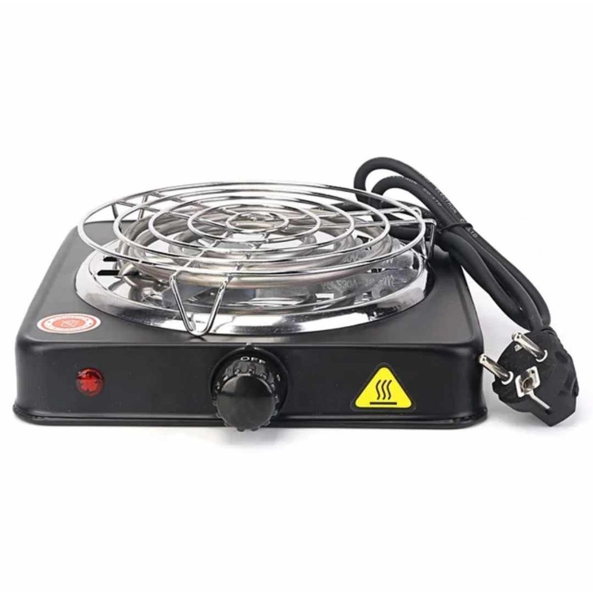 GENERICO - Cocina Electrica Aspiral de 1 Hornilla en Negro Portatil Elegante