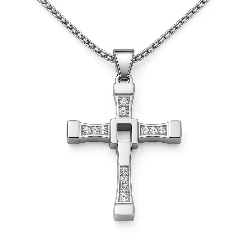 GENERICO - Collar Cruz Toretto Titanio Rápidos y Furiosos Hombre Varón Regalo