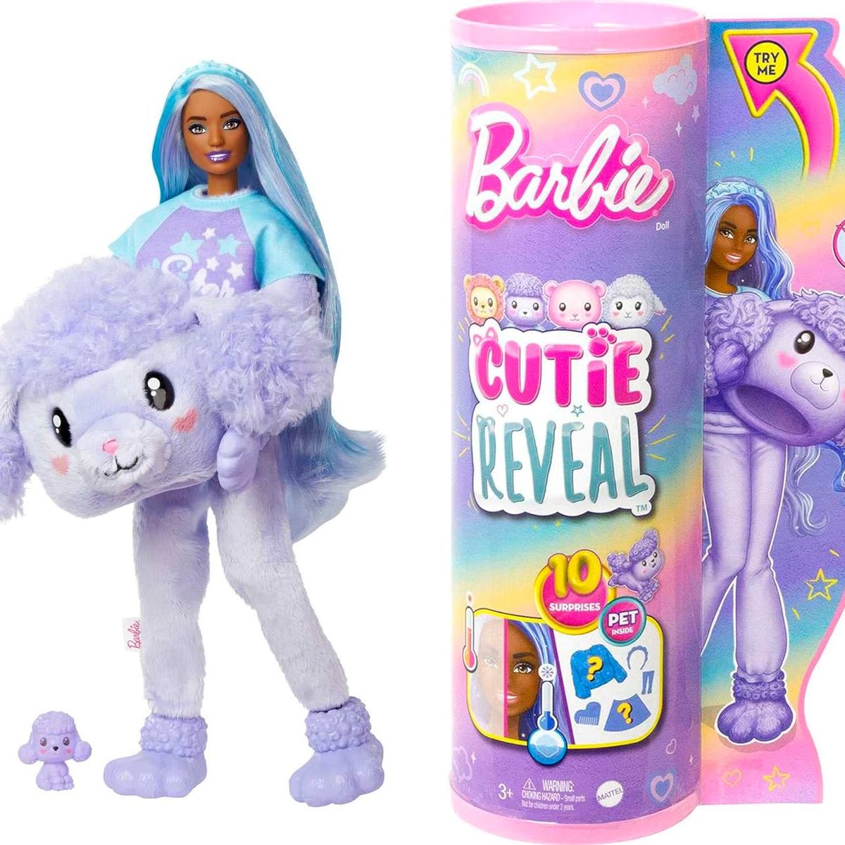 XCLUSIVE - MUÑECA CUTIE REVEAL PELO MORADO DISFRAZ CANICHE ORIGINAL