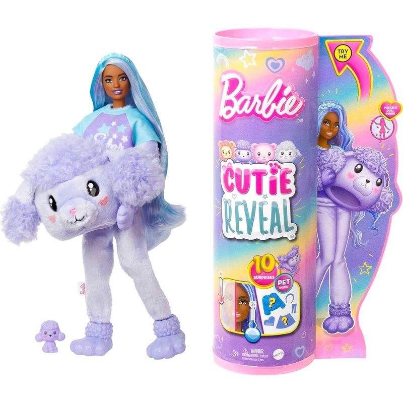 XCLUSIVE - MUÑECA CUTIE REVEAL PELO MORADO DISFRAZ CANICHE ORIGINAL