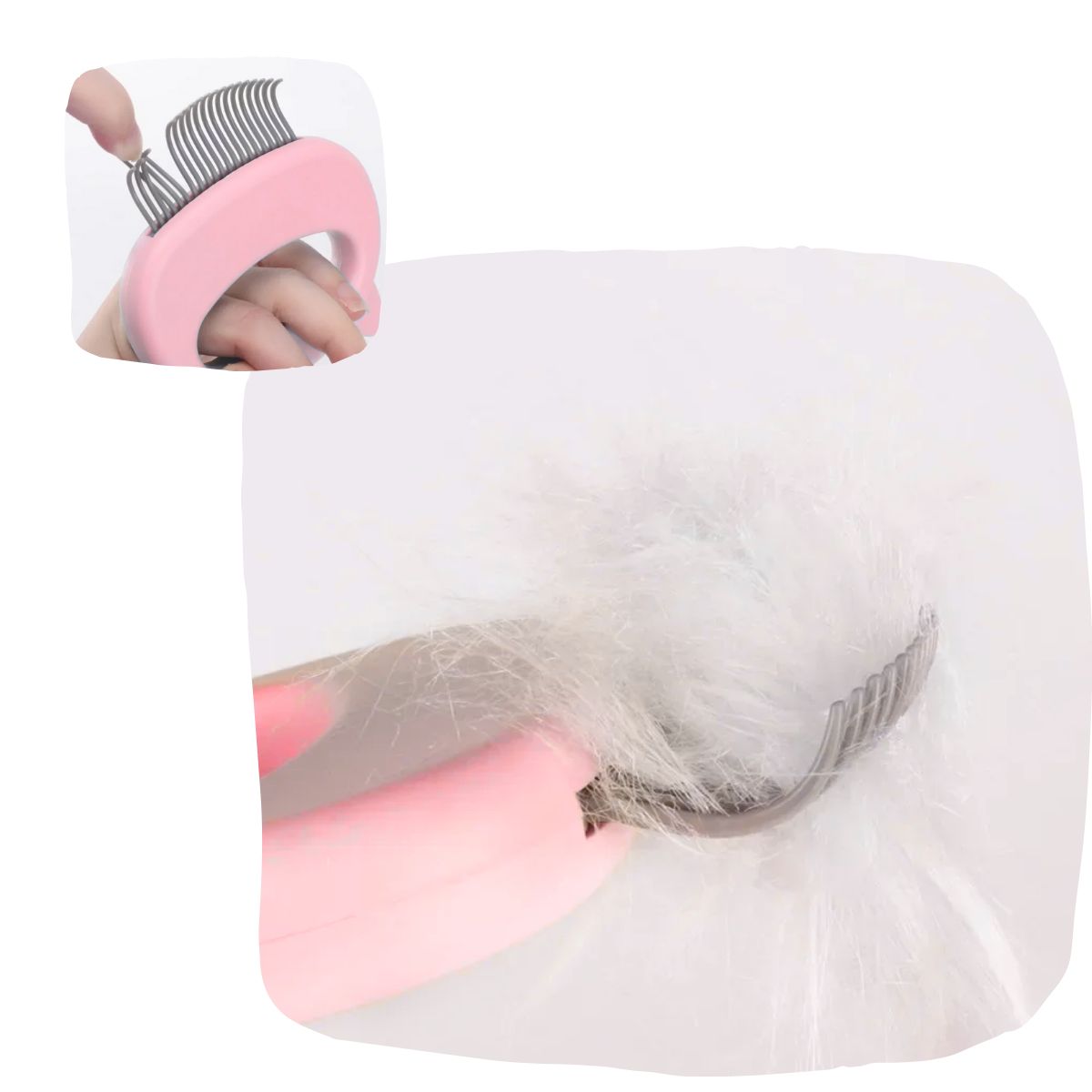 GENERICO - CEPILLO DE PELO PARA MASCOTA- GATO Y PERRO ROSADO