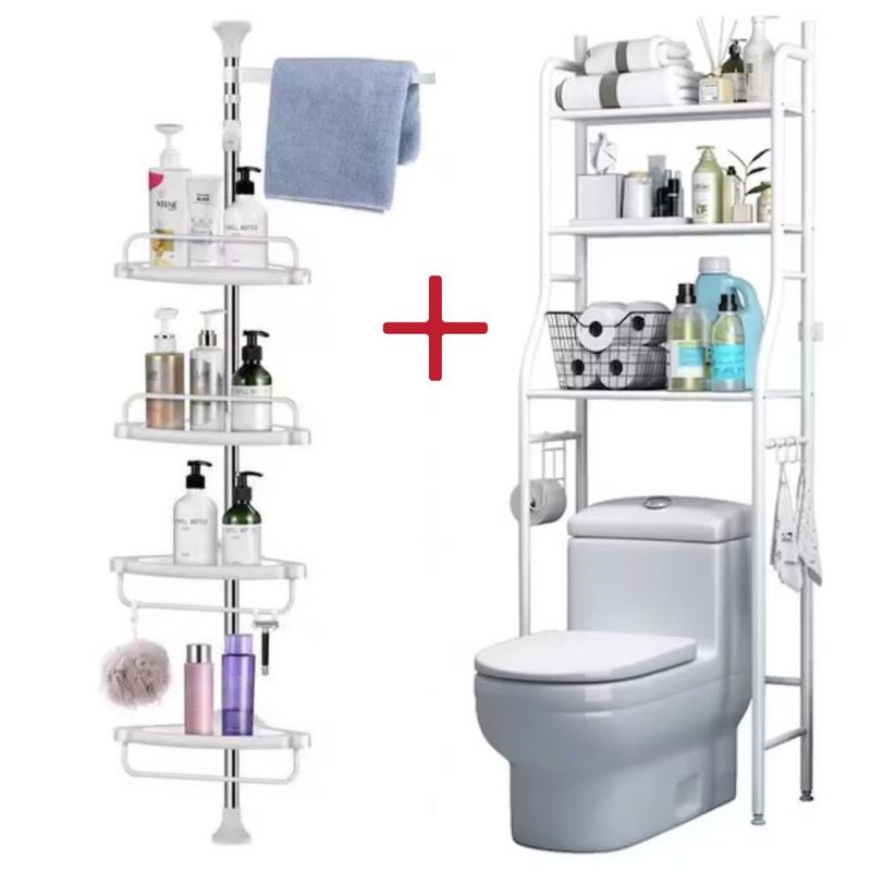 GENERICO - COMBO ORGANIZADOR PARA BAÑO Y ESQUINERO DE DUCHA