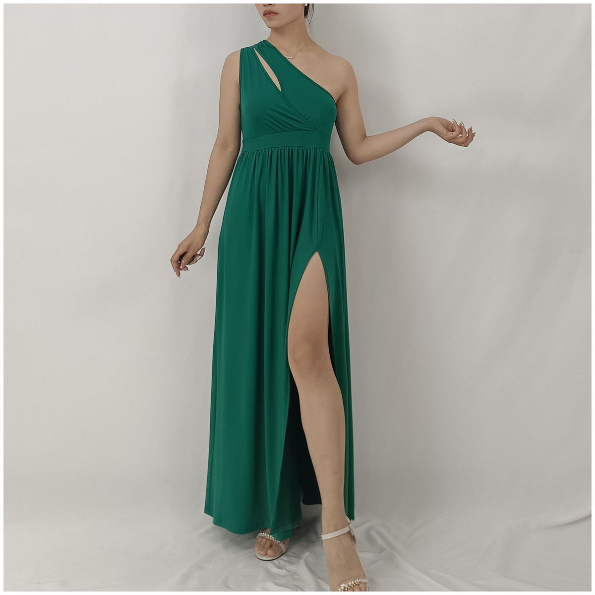 RINODERINA - Vestido Elegante Largo Verde Moda Mujer RinoDeRina - Regalo