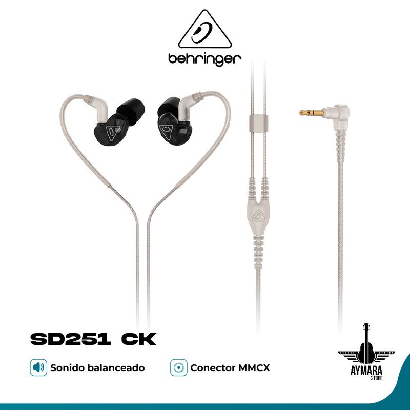BEHRINGER - Monitores Intraurales Behringer SD251-CK Negro Transp