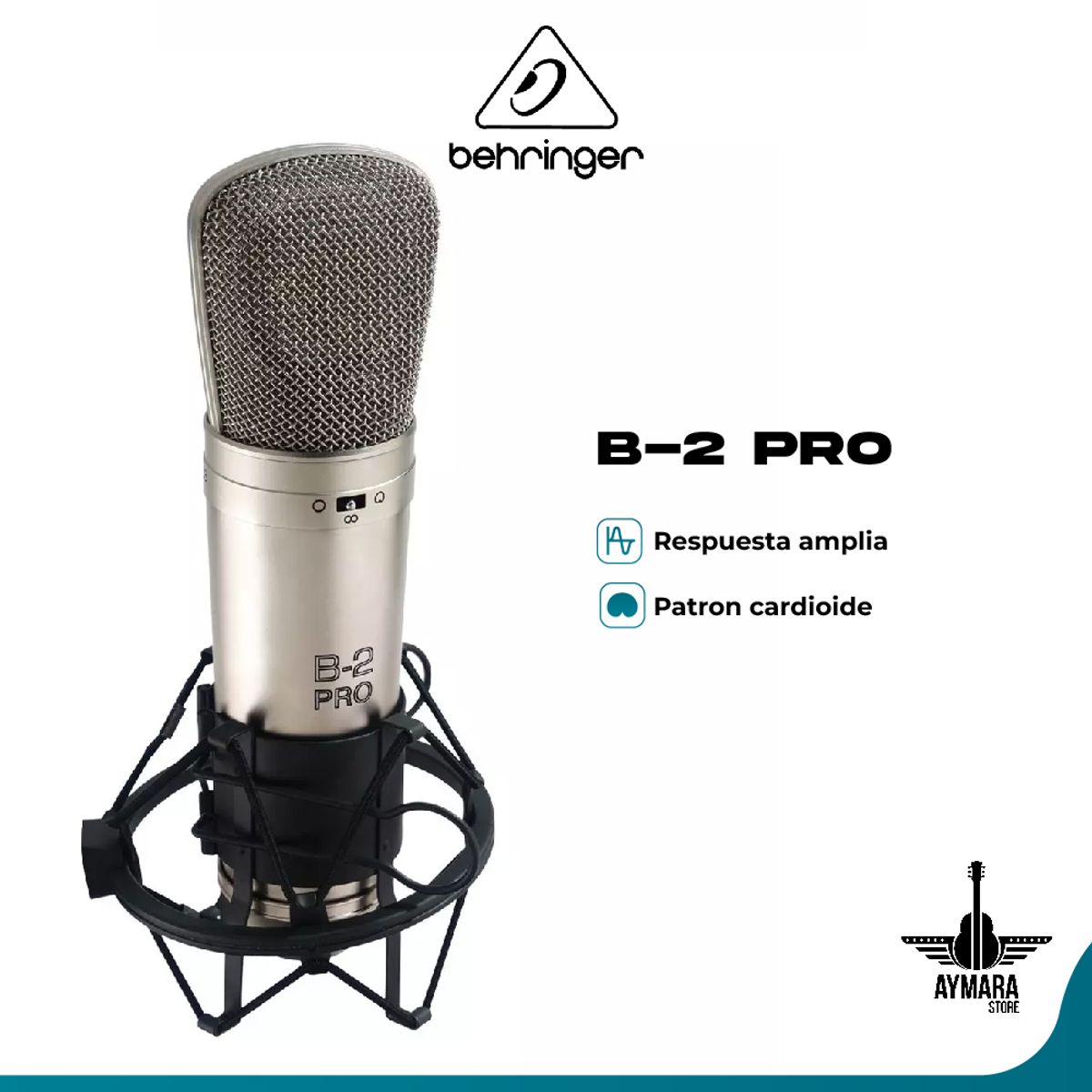 BEHRINGER - Micrófono de Condensador Behringer B-2 Pro