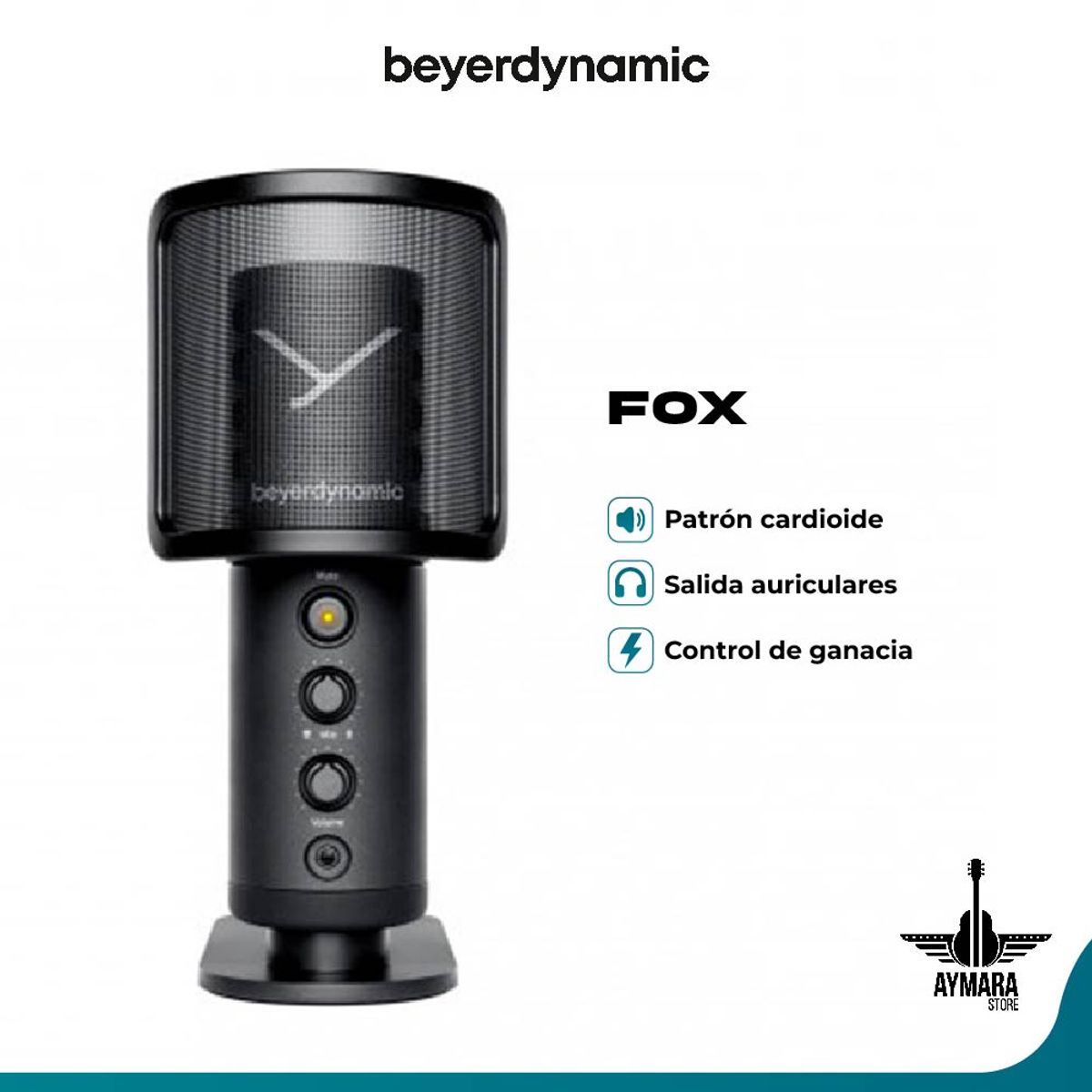 BEYERDYNAMIC - Micrófono de Condensador USB Professional Beyerdynamic FOX