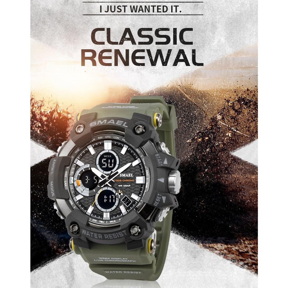 SMAEL - Reloj Deportivo SMAEL 1802D Cuarzo Digital Análogo