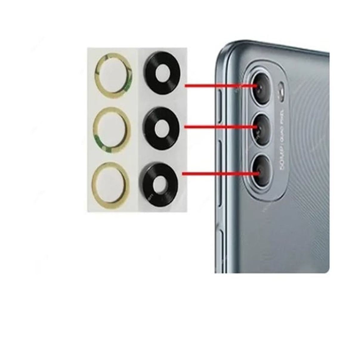 GENERICO - Repuesto lente Vidrio de cámara Motorola G51