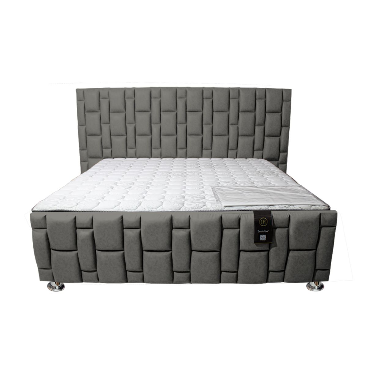 BARAKA HOME - Dormitorio Piecera Throne Pocket Vip 1.5 Plz - Pranna Plata