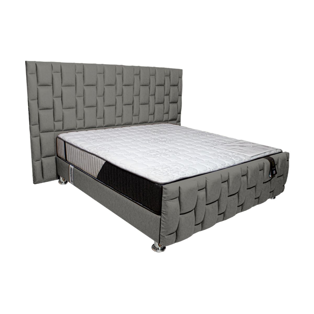 BARAKA HOME - Dormitorio Piecera Throne Pocket Vip 1.5 Plz - Pranna Plata