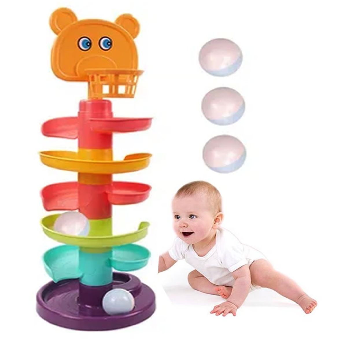 GENERICO - JUGUETE DE RODAJE TOBOGAN OSITO DIDACTICO