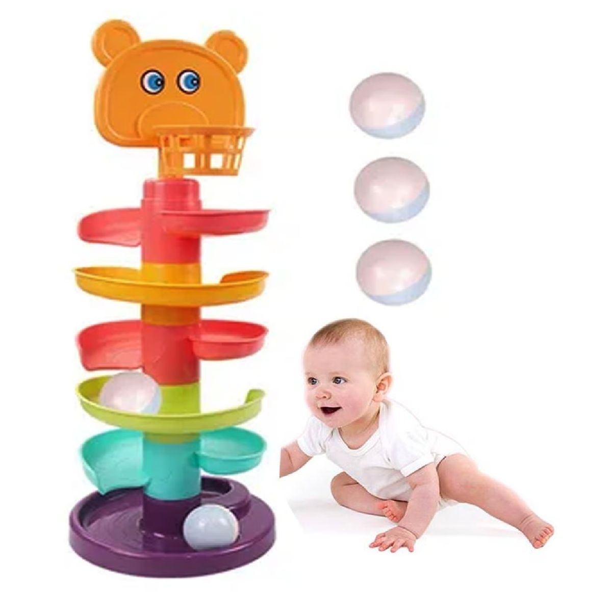 GENERICO - JUGUETE DE RODAJE TOBOGAN OSITO DIDACTICO