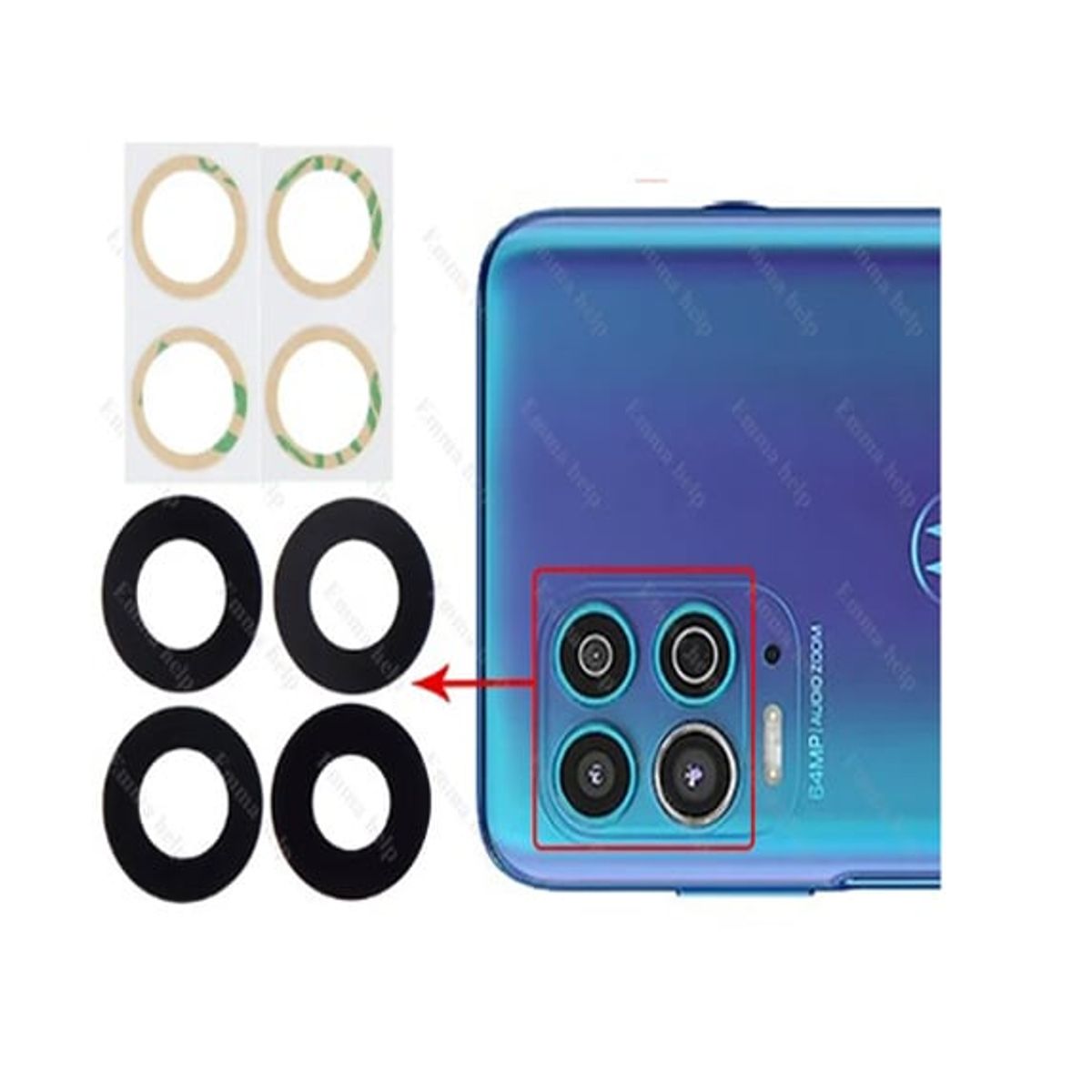 GENERICO - Repuesto lente Vidrio de cámara Motorola G100