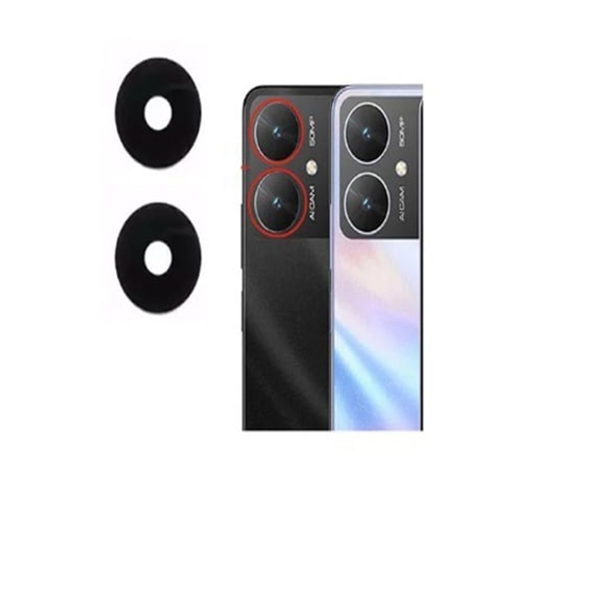 GENERICO - Repuesto lente Vidrio de cámara Pocophone M6 5G