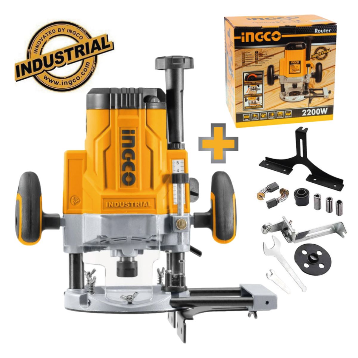 INGCO TOOLS - Fresadora Ruteadora Eléctrica INGCO Industrial 2200W RT22008