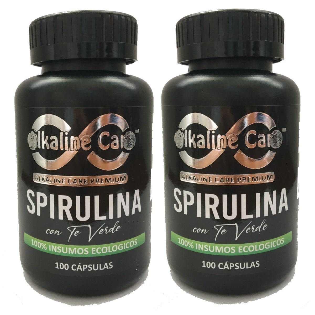 ALKALINE CARE - Spirulina con Té verde 200 Cápsulas