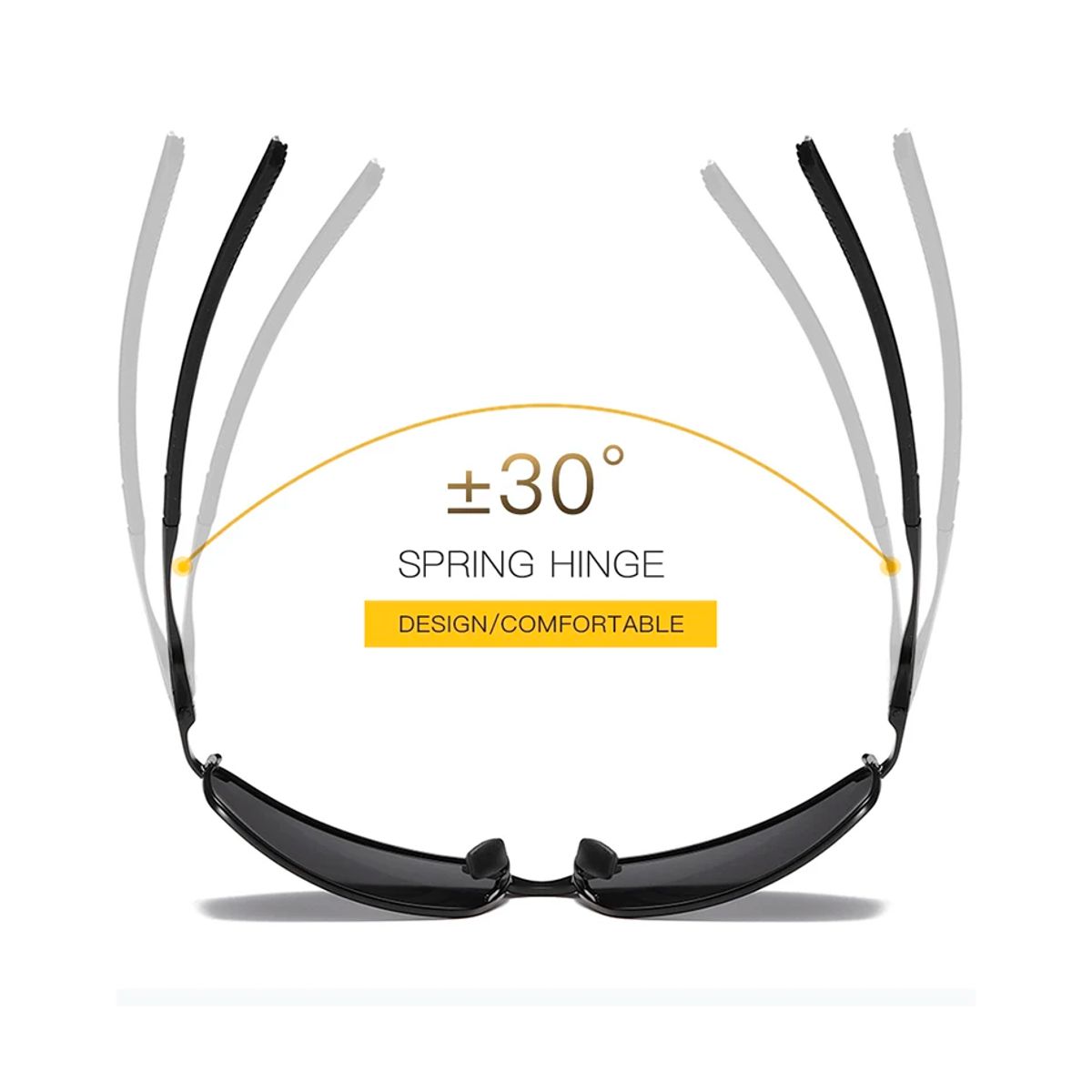 GENERICO - Lentes de Sol Polarizado Para Hombre uv400 - Negro