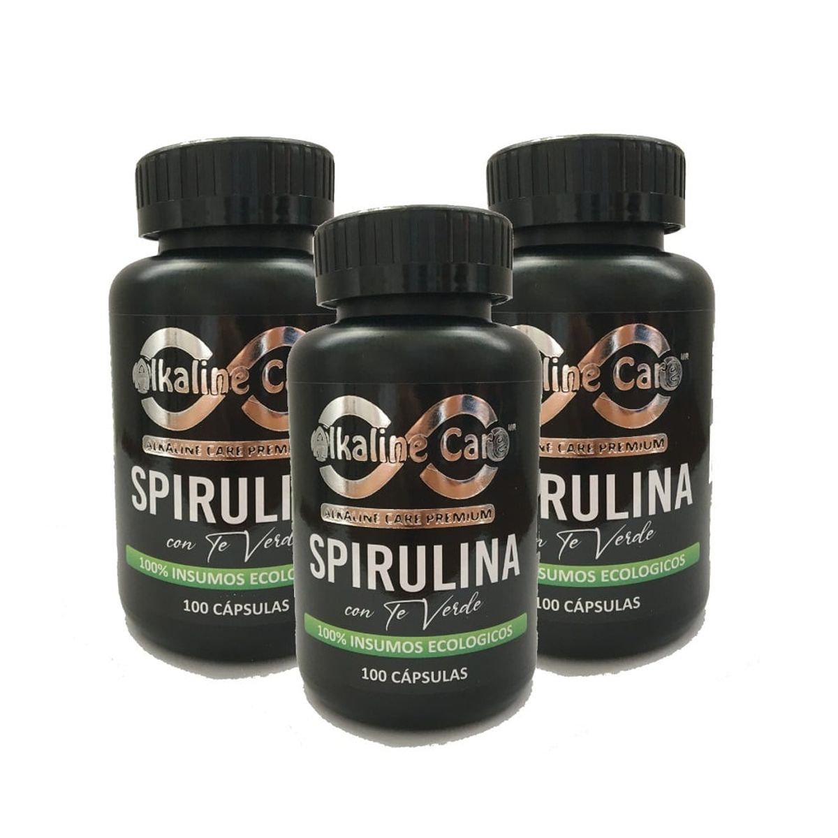 ALKALINE CARE - Spirulina con Té verde 300 Cápsulas