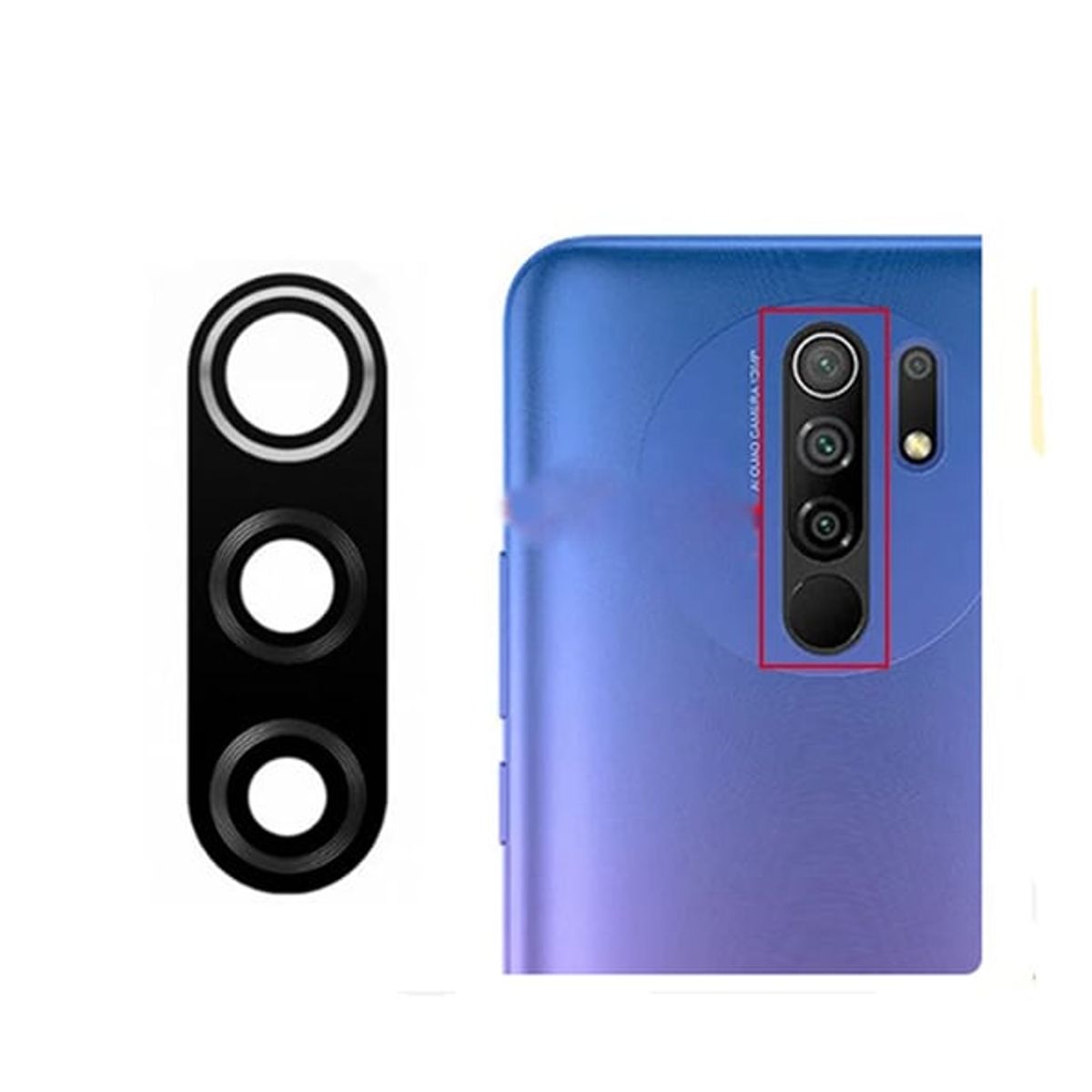 GENERICO - Repuesto lente Vidrio de cámara Xiaomi Redmi 9
