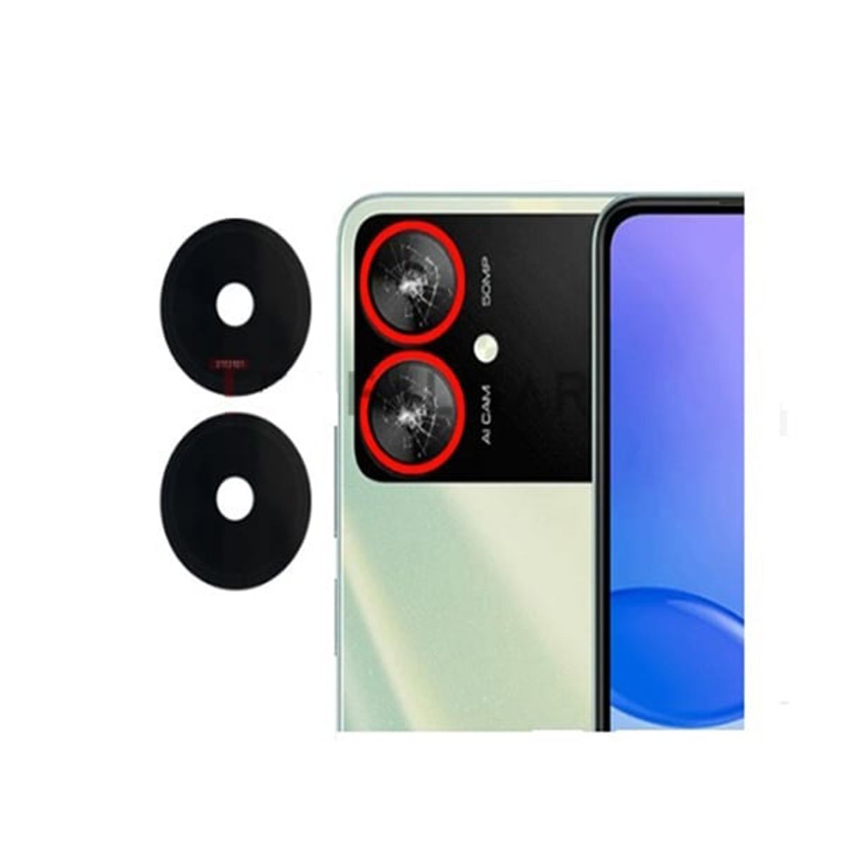 GENERICO - Repuesto lente Vidrio de cámara Xiaomi Redmi 13R