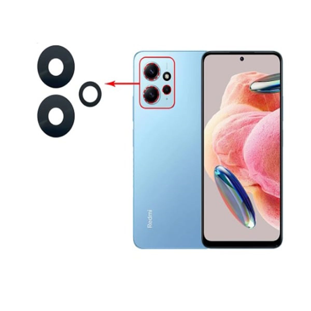 GENERICO - Repuesto lente Vidrio de cámara Xiaomi Redmi Note 12 4G