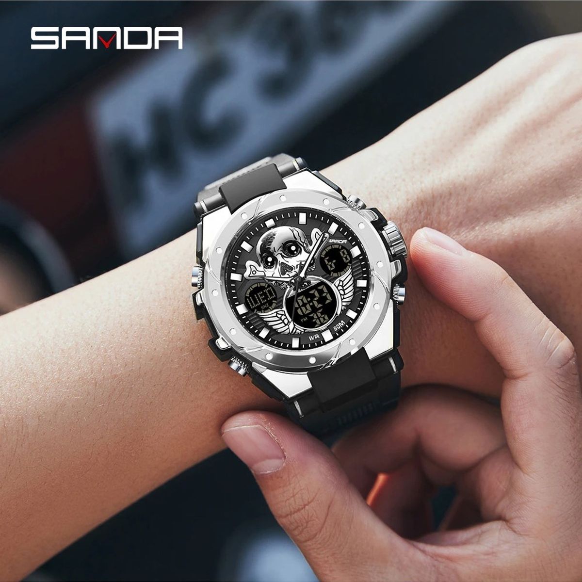 SANDA - Reloj Hombre SANDA 6087 Metálico Doble Horario