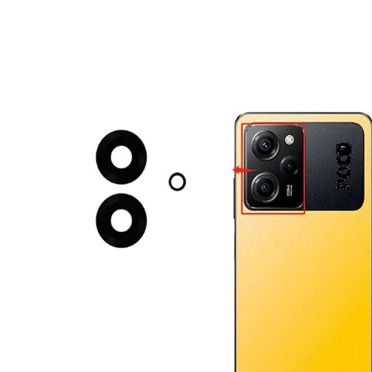 GENERICO - Repuesto lente Vidrio de cámara Pocophone X5 Pro 5G